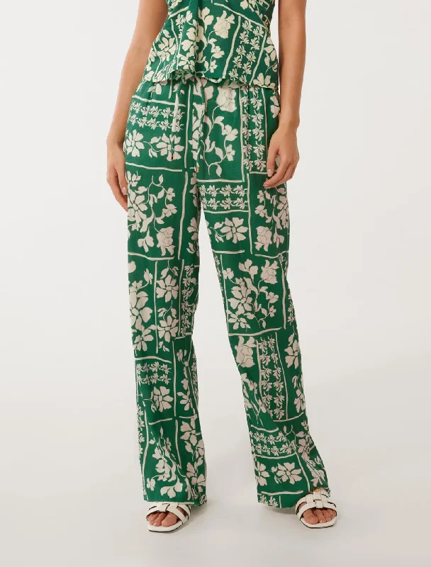 Fallon Printed Wide-Leg Pants