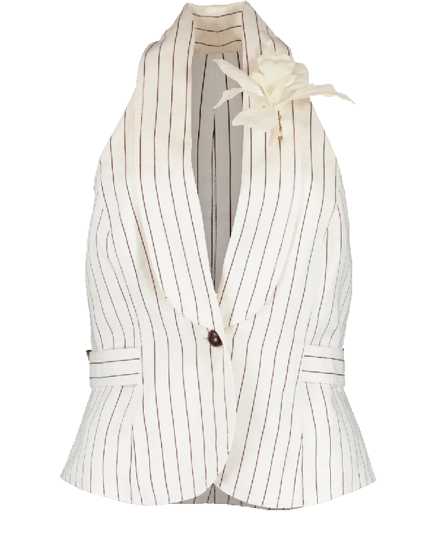 Corsage Tailored Pin Stripe Vest