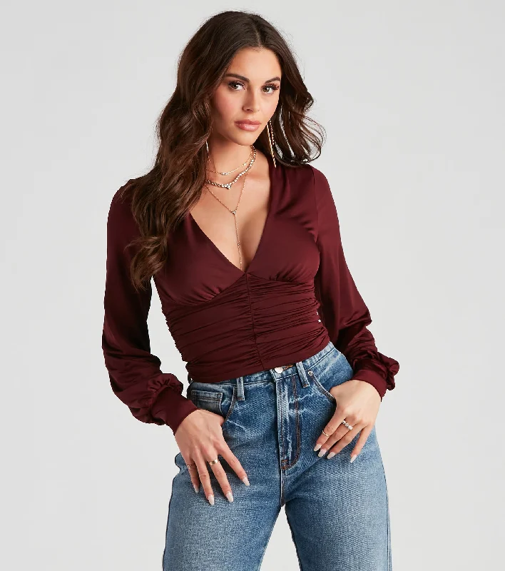 Sultry Classic Plunge V-Neck Top