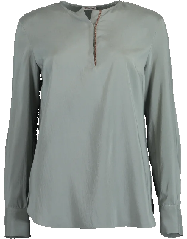 Monili Henley Silk Blouse