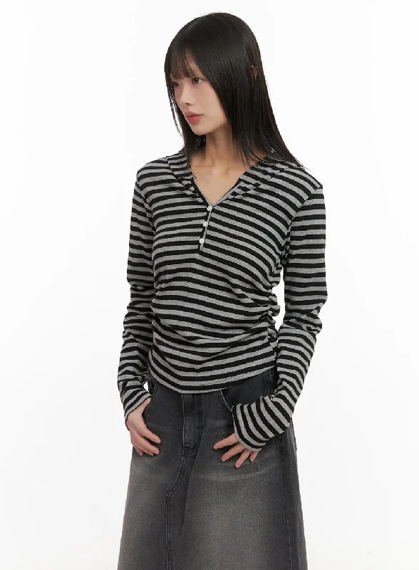 Striped Hooded Top CD430