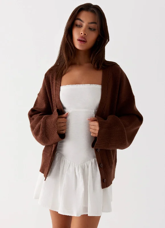 Liza Knit Cardigan - Chocolate