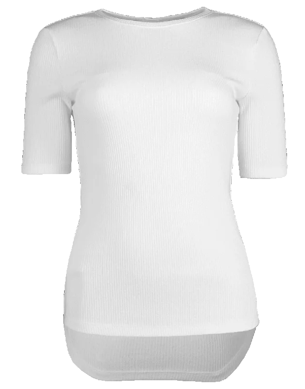 Ribbed Jersey Fitted T-Shirt