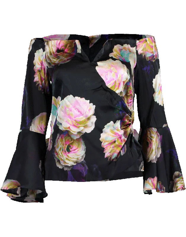 Confetti Flower Off Shoulder Top