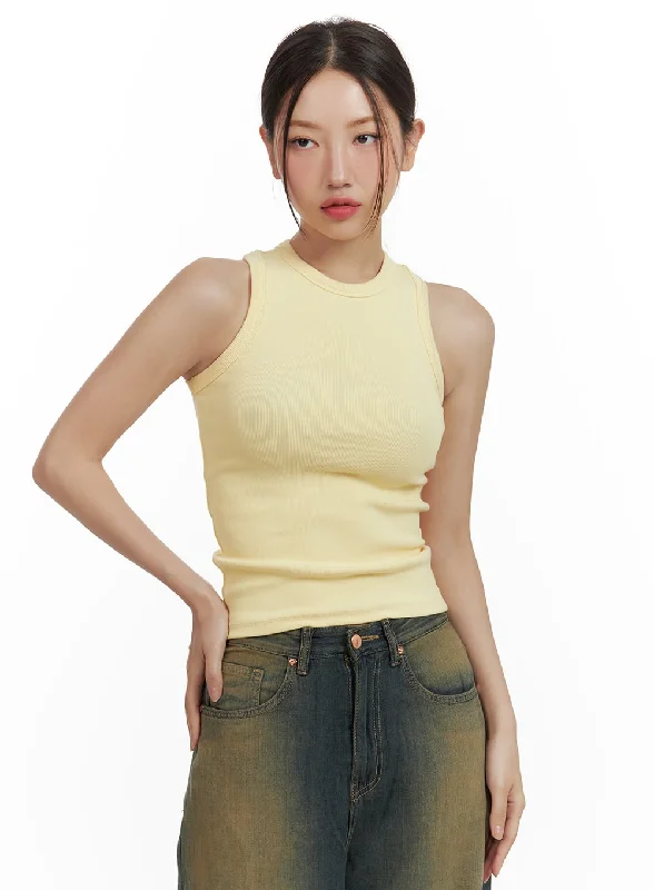 Solid Ribbed Tank Top CU420