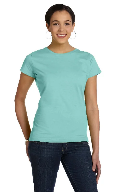 LAT Womens Fine Jersey Short Sleeve Crewneck T-Shirt - Chill Blue