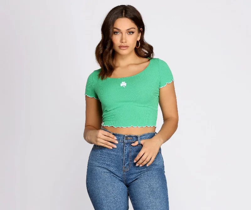 Lucky Day Shamrock Cropped Top