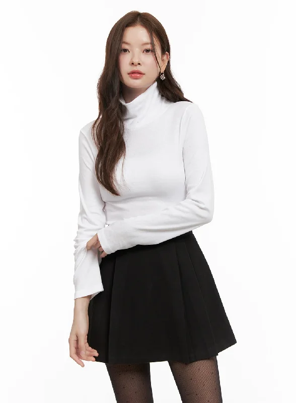 Classic Solid Cotton Turtleneck Top OD403