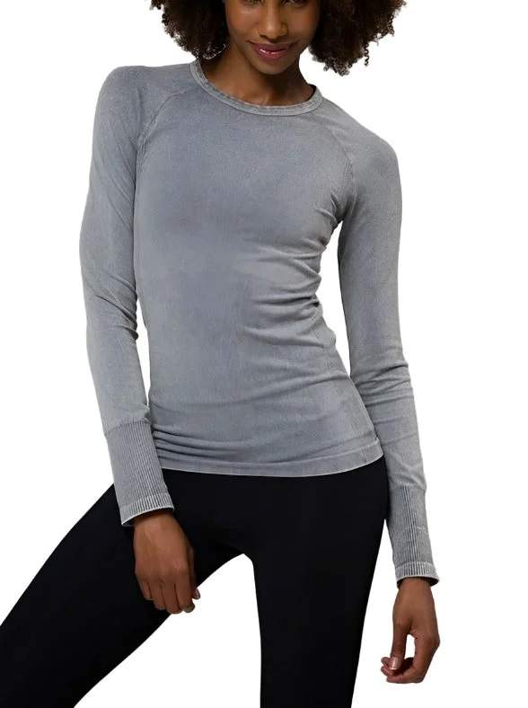 Onzie Hot Yoga Seamless Stone Wash Long Sleeve Top 3074