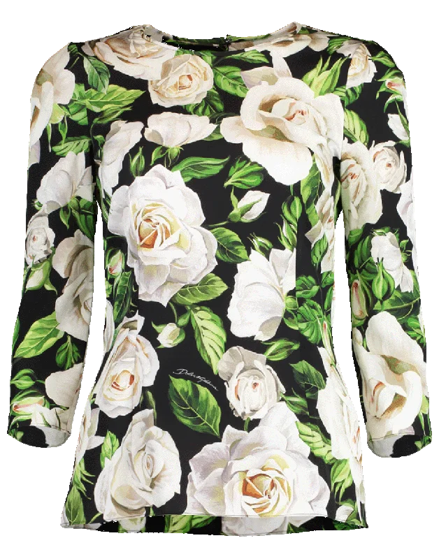 Rose Print Top