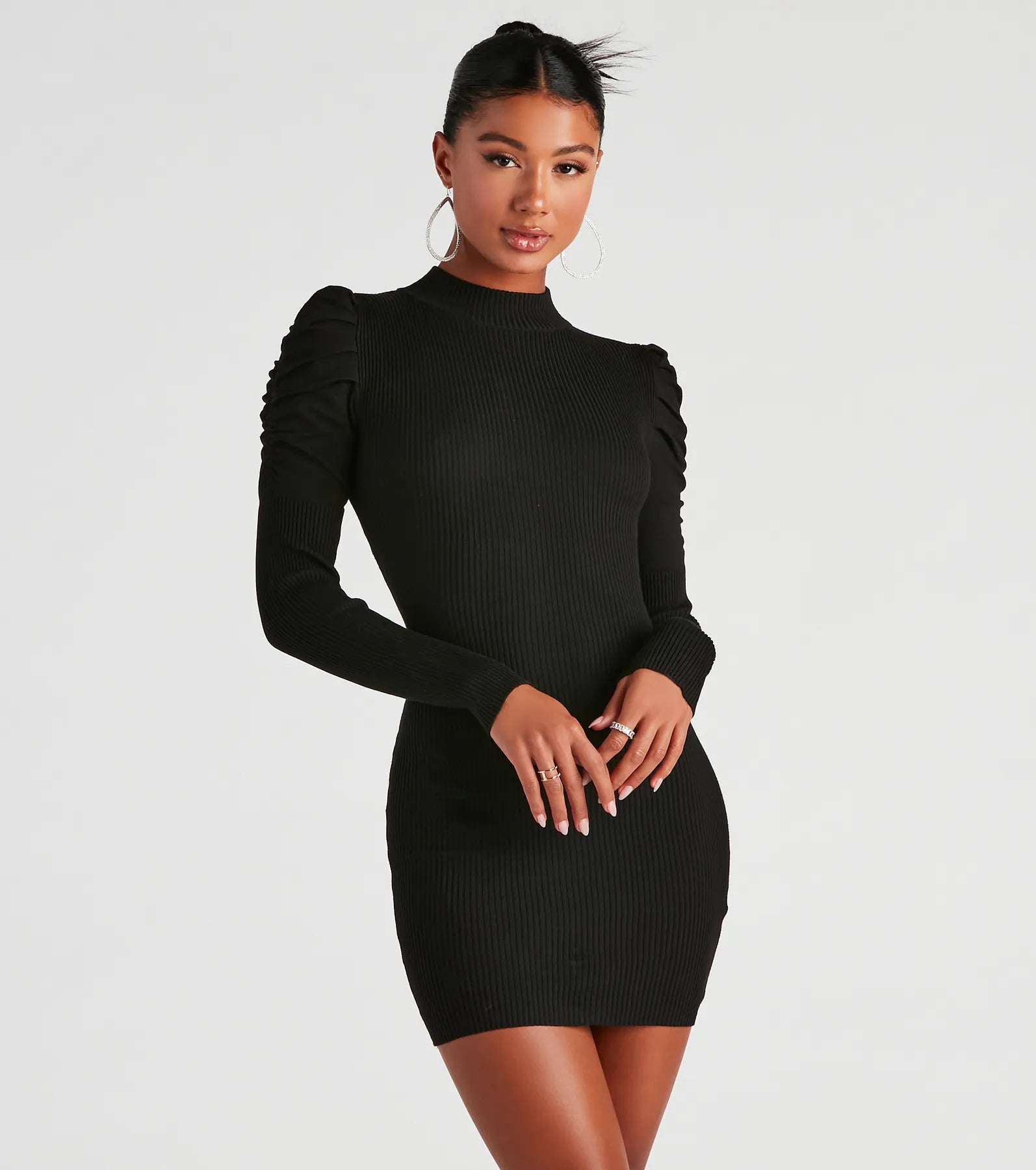 Chic Perfection Mock Neck Sweater Dress