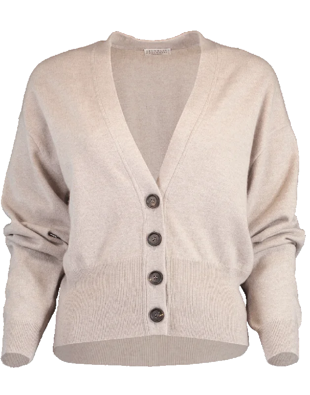 V-Neck Button Cardigan