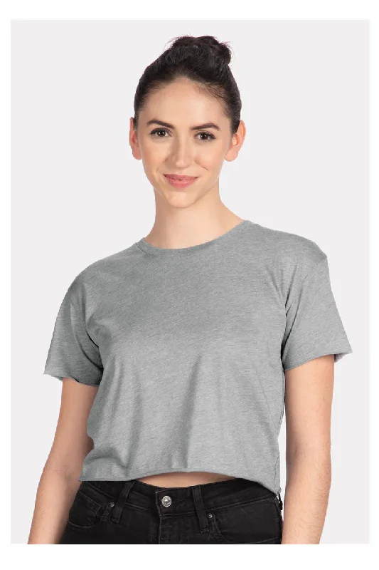 Next Level Womens Festival Cali Crop Short Sleeve Crewneck T-Shirt - Heather Grey