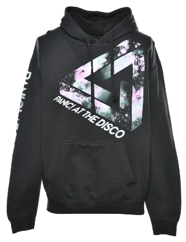 Black Printed Hoodie - M