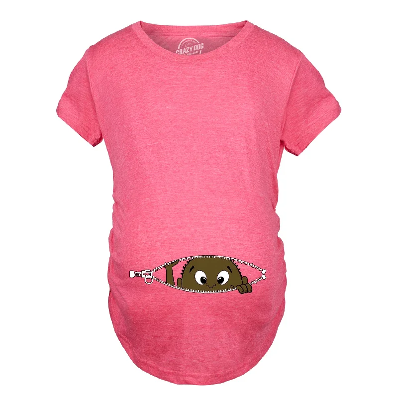 African American Peeking Baby Maternity T Shirt