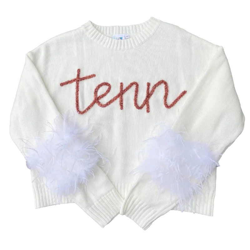 “Tenn” Feather Sleeve Sweater