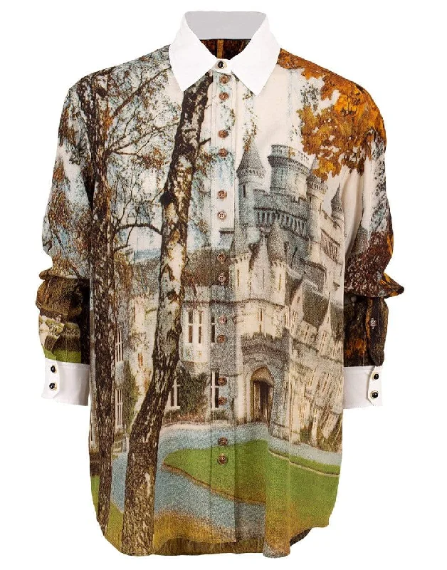 Carolta Castle Print Silk Shirt