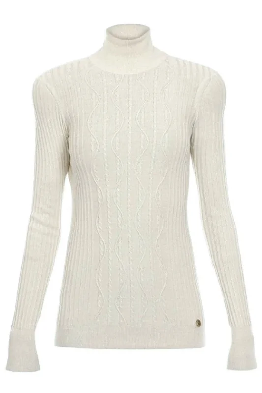 High Neck Cable Knit Sweater