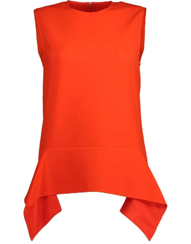 Flame Red Draped Shell Top