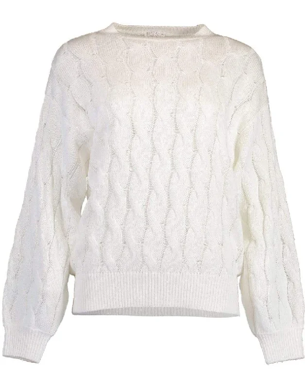 Paillette Cable Knit Pullover