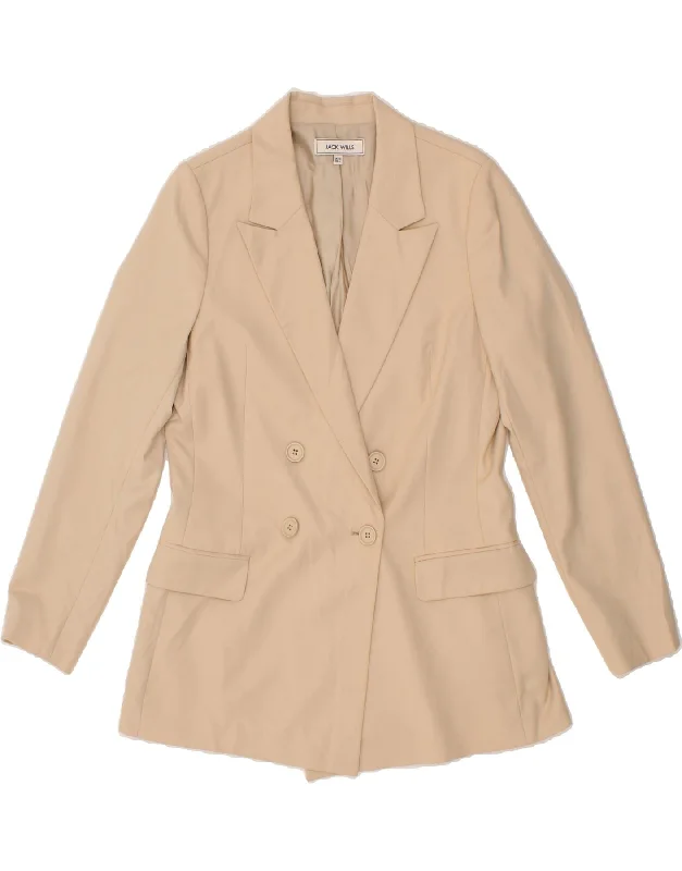 JACK WILLS Womens Double Breasted Blazer Jacket UK 10 Small Beige