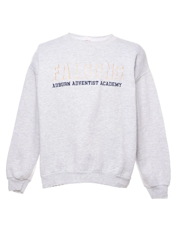 Marl Grey Falgons Embroidered Sweatshirt - L