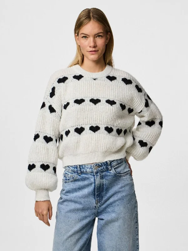 Nove Knit Jumper (Cloud Dancer/Black Heart)