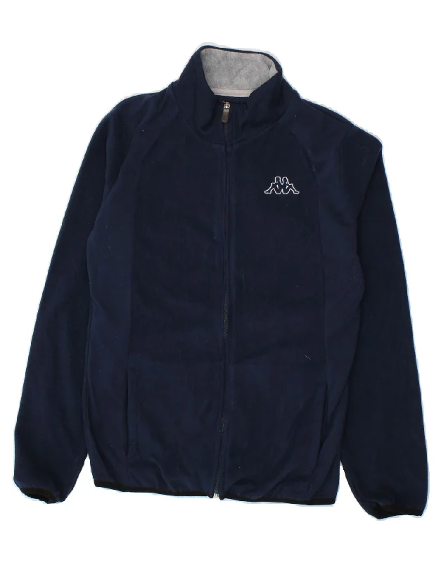 KAPPA Womens Fleece Jacket UK 12 Medium Navy Blue Polyester