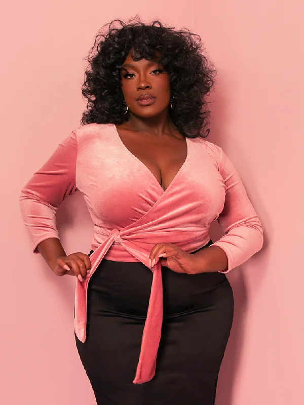 Wrap Top in Vixen Pink Velvet - Vixen by Micheline Pitt