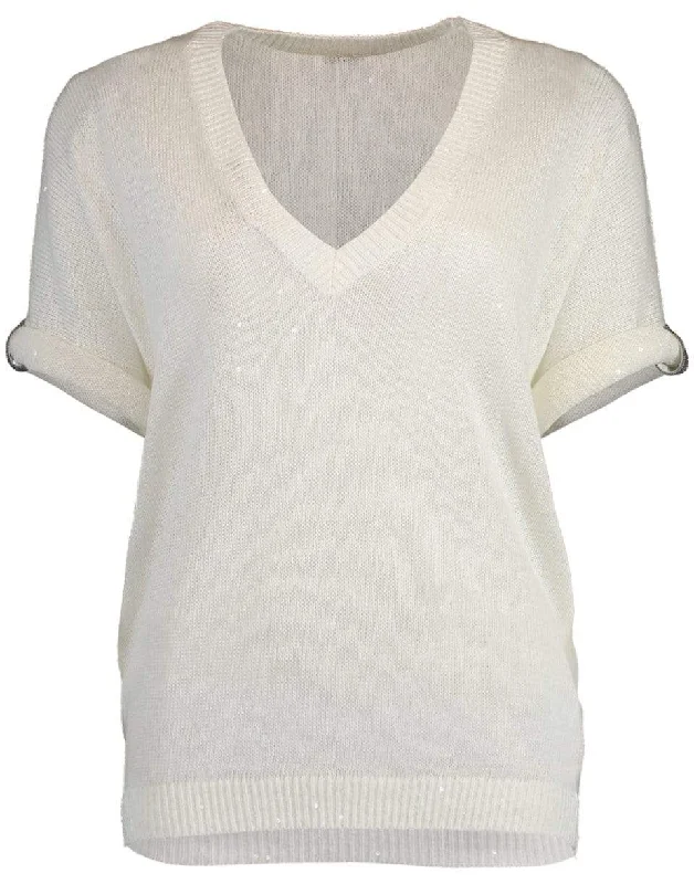 V-Neck Paillette Knit Top