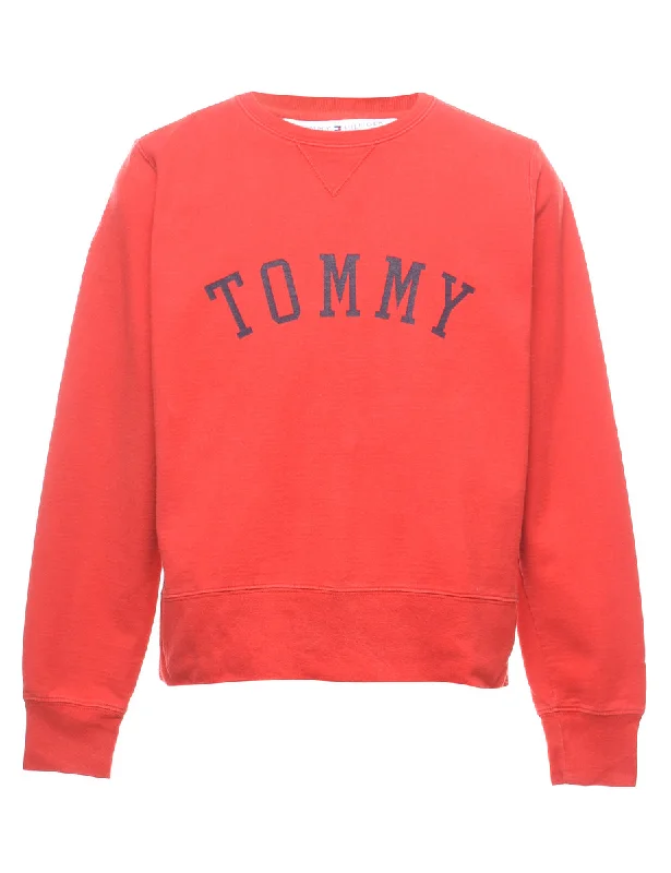 Red Tommy Hilfiger Printed Sweatshirt - M