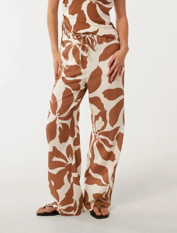 Fallon Printed Wide-Leg Pants