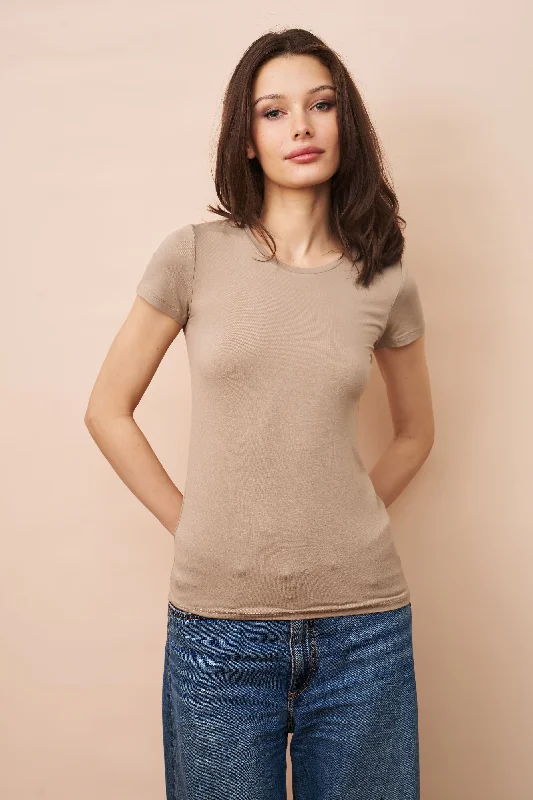 Majestic Soft Touch Short Sleeve Crewneck in Desert