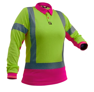 Hi Vis D/N Womens Microvent L/S Polo