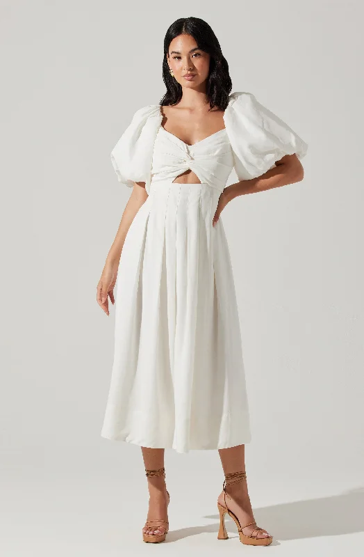 Serilda Puff Sleeve Midi Dress