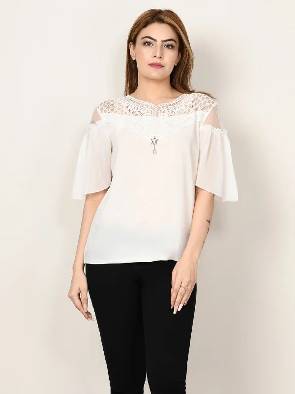 Laced Chiffon Top