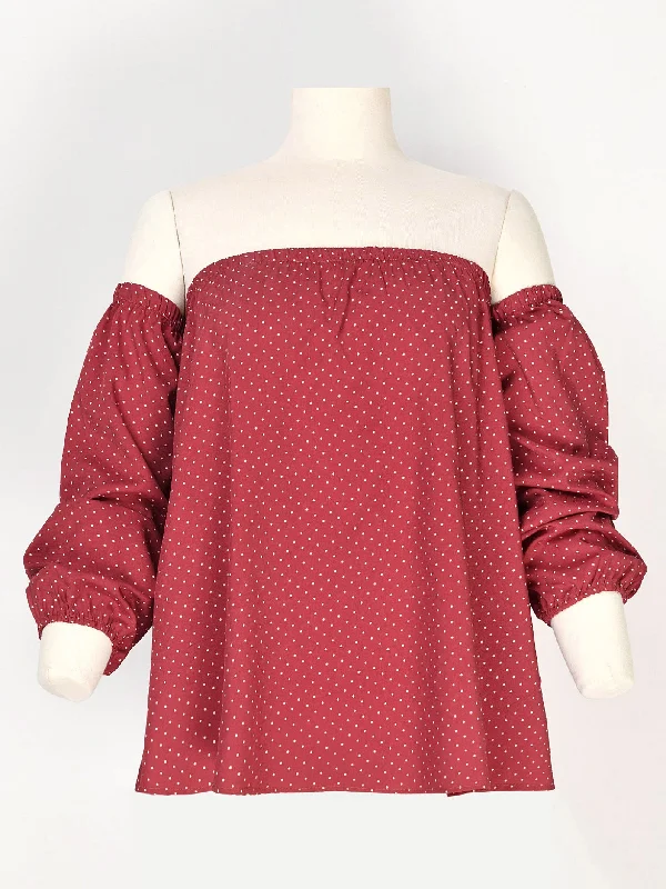 Polka Dot Off Shoulder Top