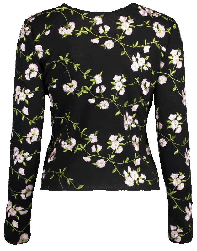 Floral Embroidered Crewneck Knit