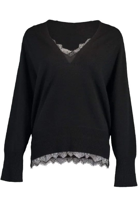 Black Lace Vee Looker Pullover